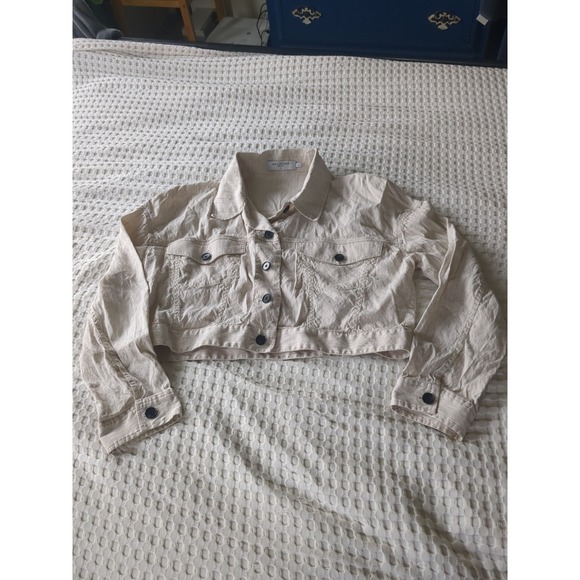 MM Lafleur Jackets & Blazers - MM Lafleur Anna 2.0 Slubbed Stretch Linen Jacket Button Sz XL Cream Lightweight